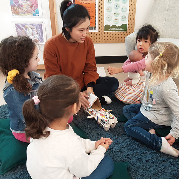 teacher and kids circle time