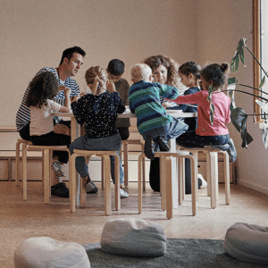 kids around table square